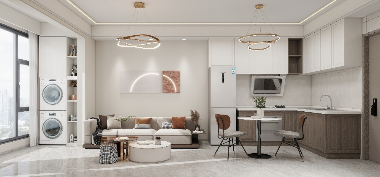 Lenana Springs Garden Kilimani living room and kitchen interior