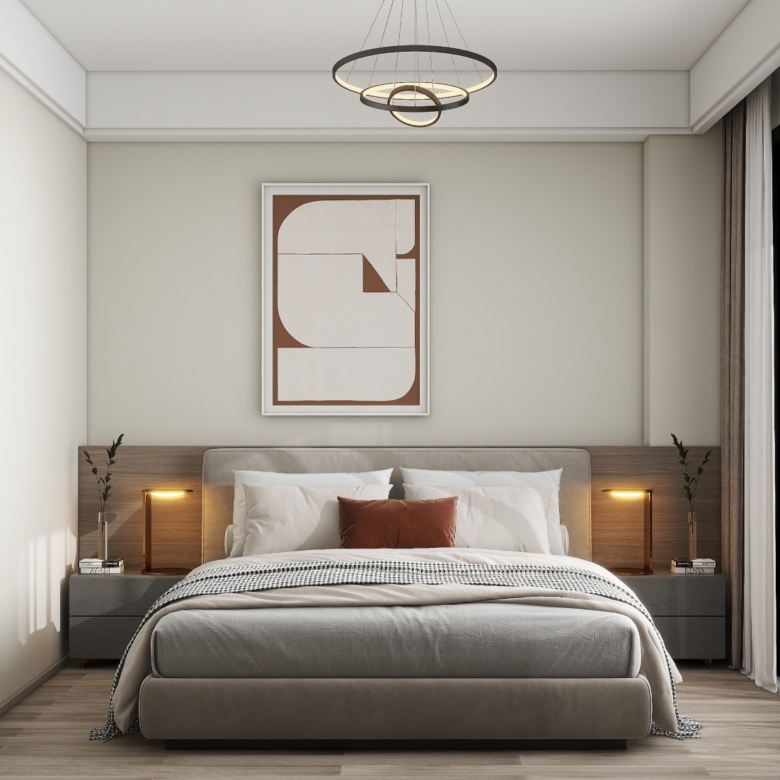 Modern bedroom interior at Lenana Springs Garden Kilimani apartments
