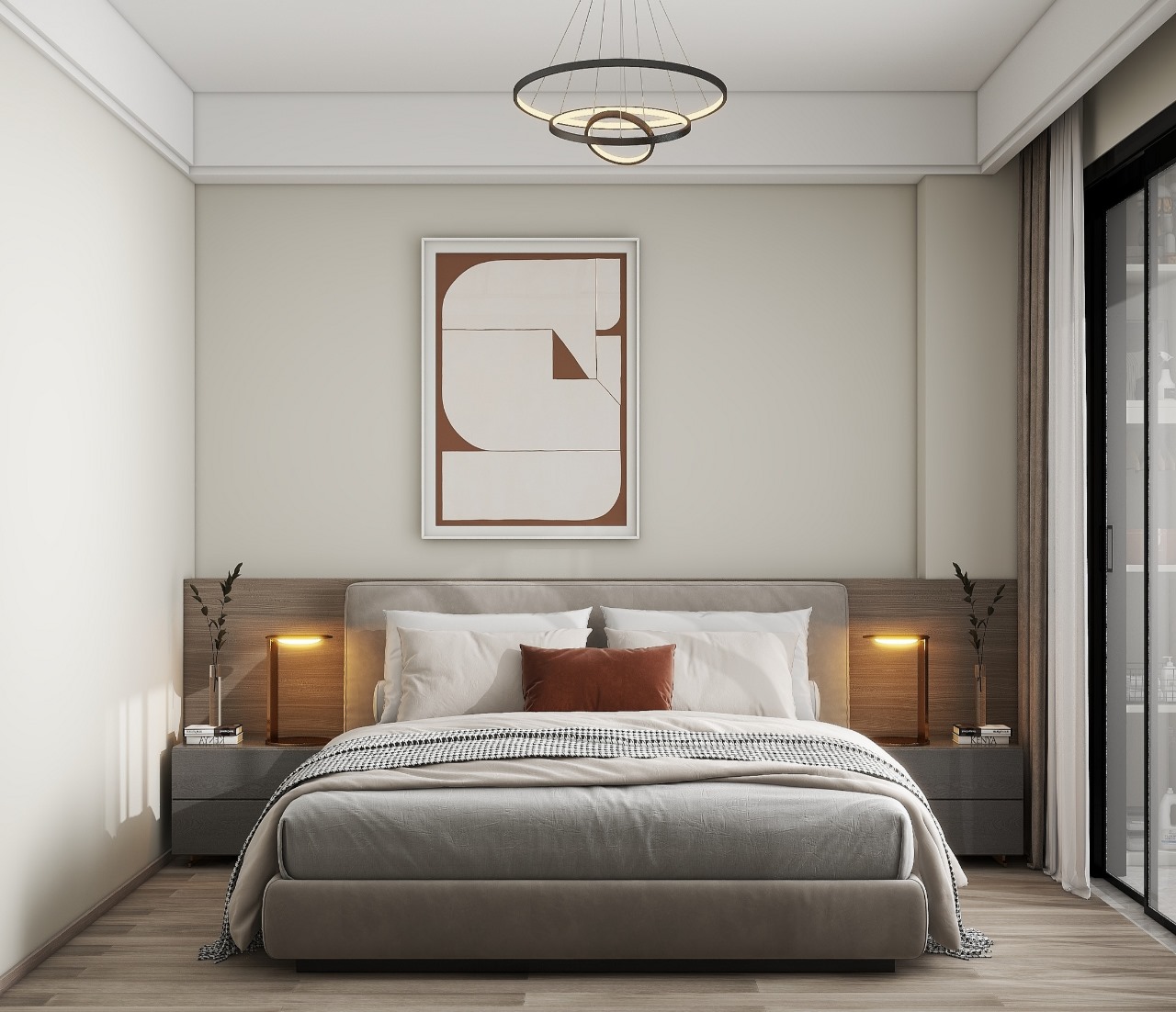 Modern bedroom interior at Lenana Springs Garden Kilimani apartments