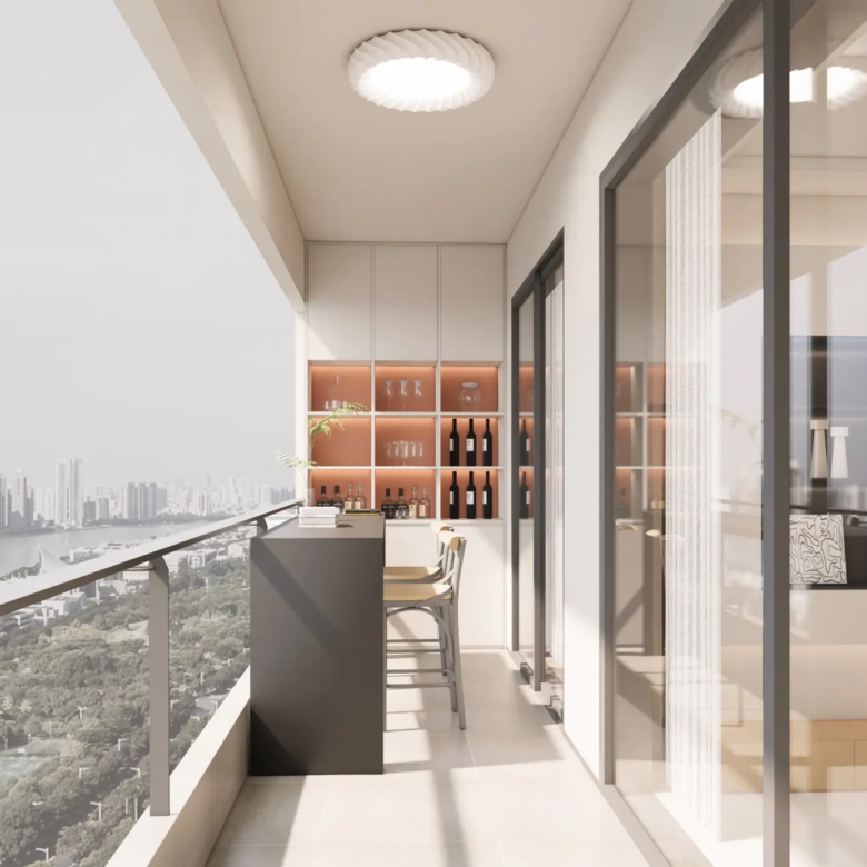 Balcony with city views at Limerence Arbor Residency Kilimani