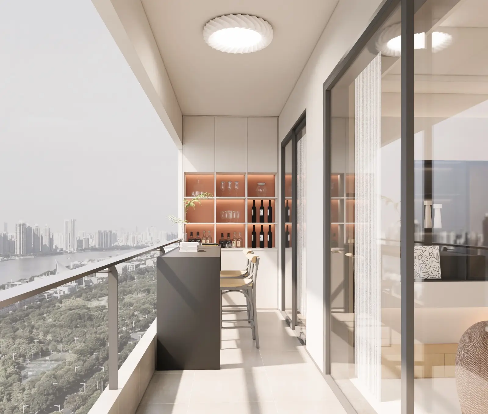 Balcony with city views at Limerence Arbor Residency Kilimani