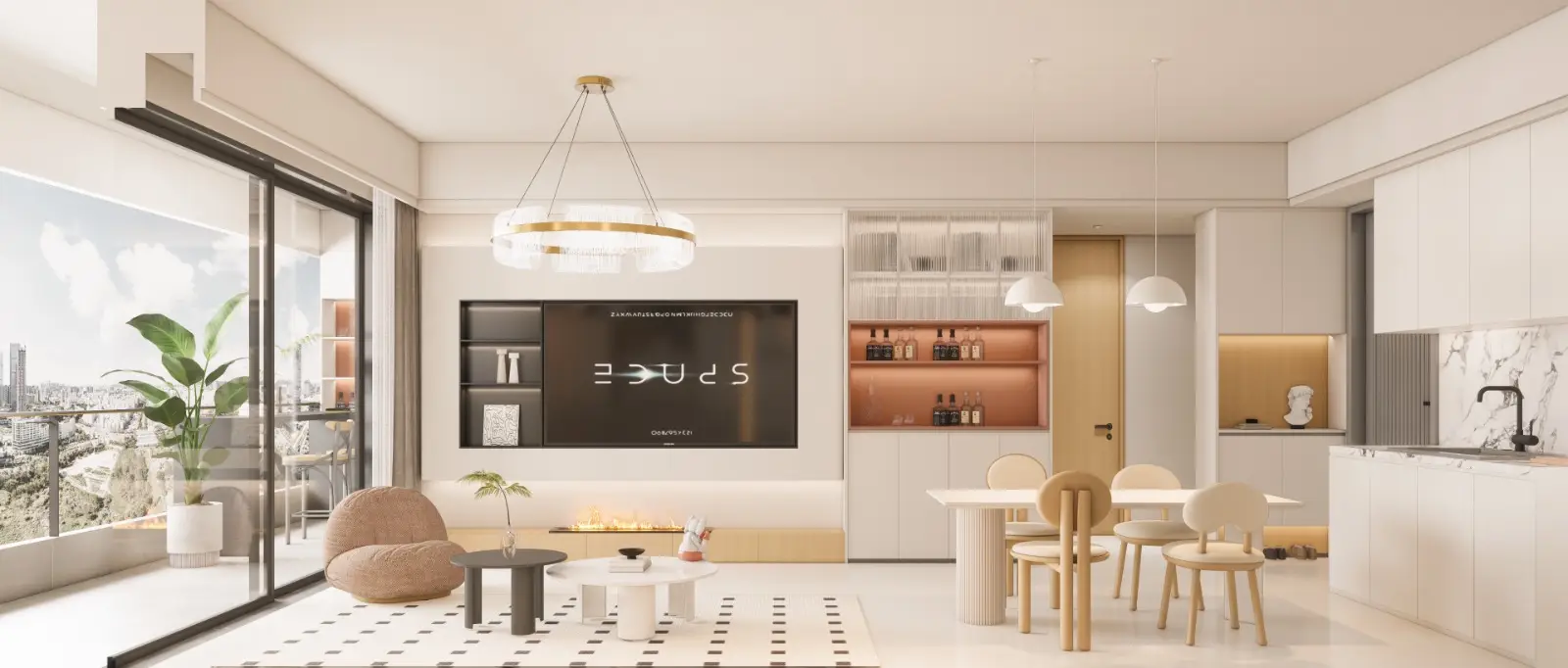 Limerence Arbor Residency Kilimani open-plan living room with balcony views