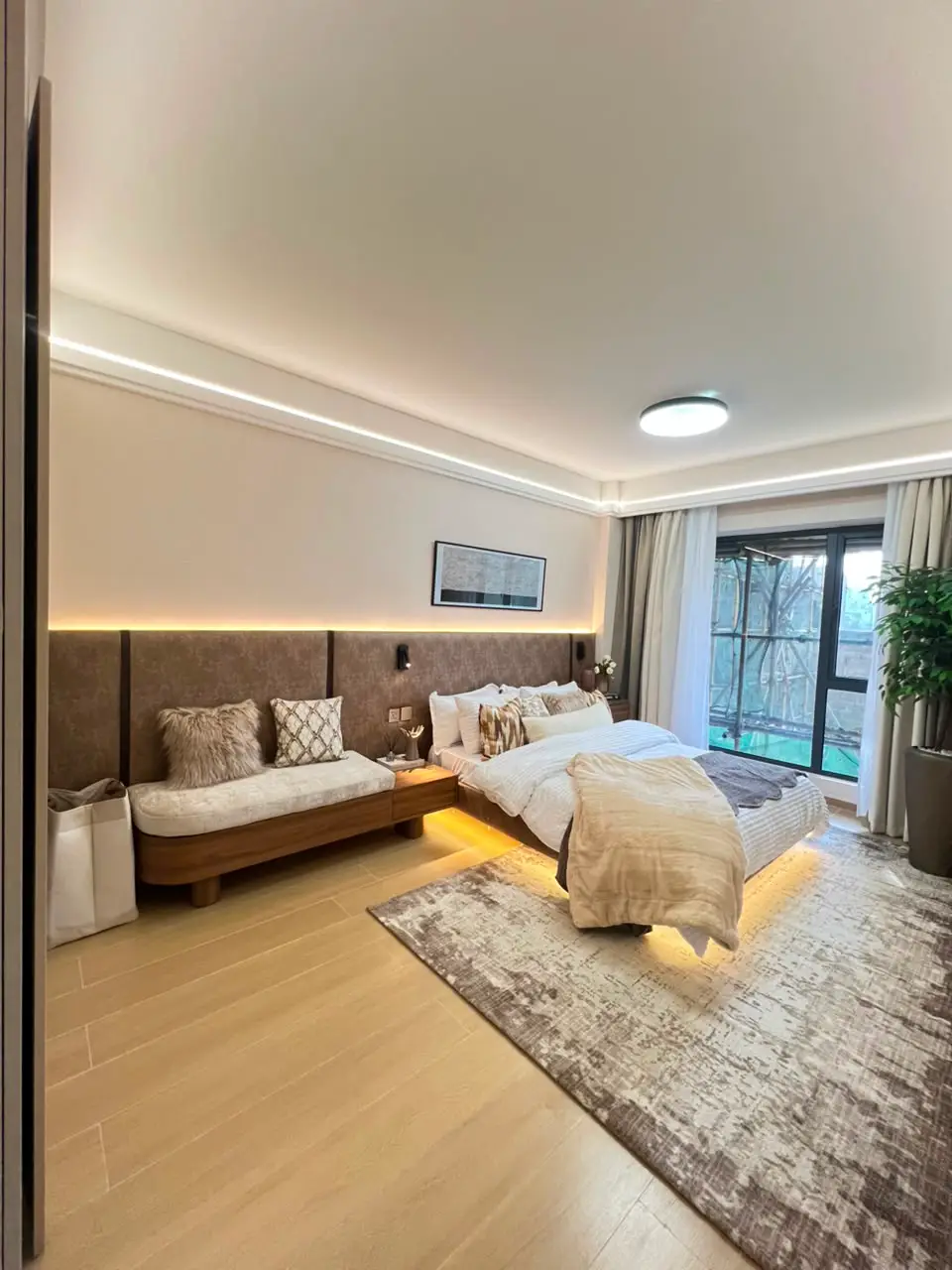 Spacious furnished bedroom at Marble West Apartments Westlands