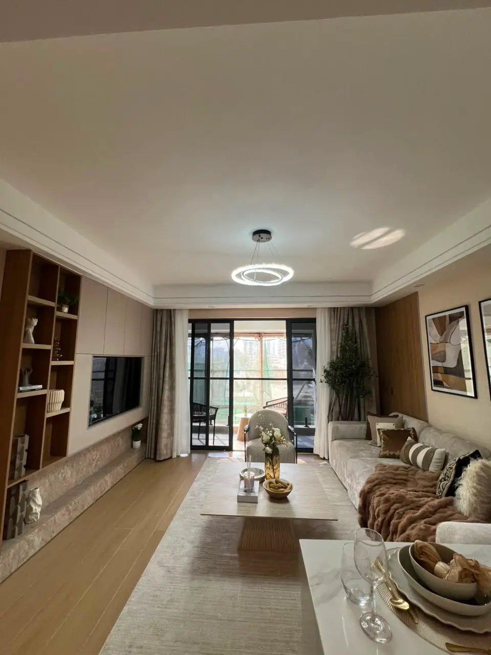 Marble West Apartments Living Room Furnished living room with balcony at Marble West Apartments Westlands