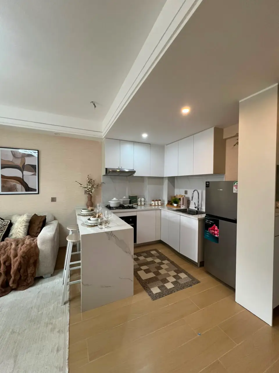 Modern open-plan kitchen at Marble West Apartments Westlands
