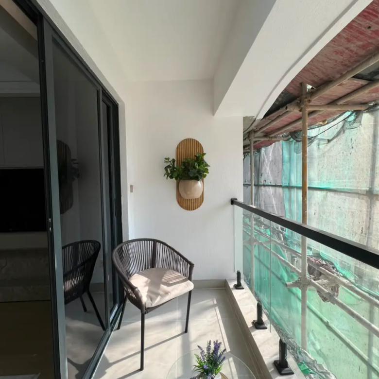 Private apartment balcony at Marble West on Muthithi Road