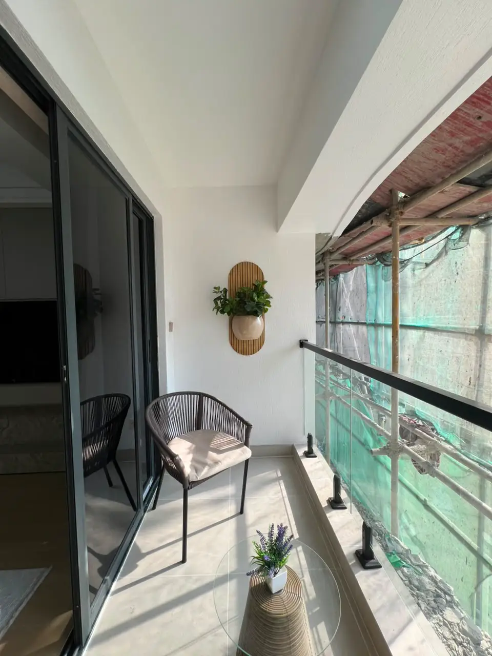 Private apartment balcony at Marble West on Muthithi Road