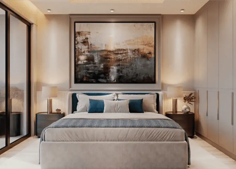 Contemporary bedroom interior at Melody Towers Apartments in Kilimani