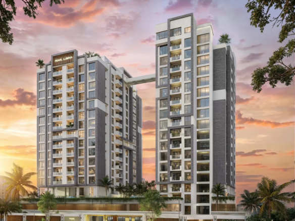Pearl Lumina Riverside twin towers with signature sky bridge in Nairobi