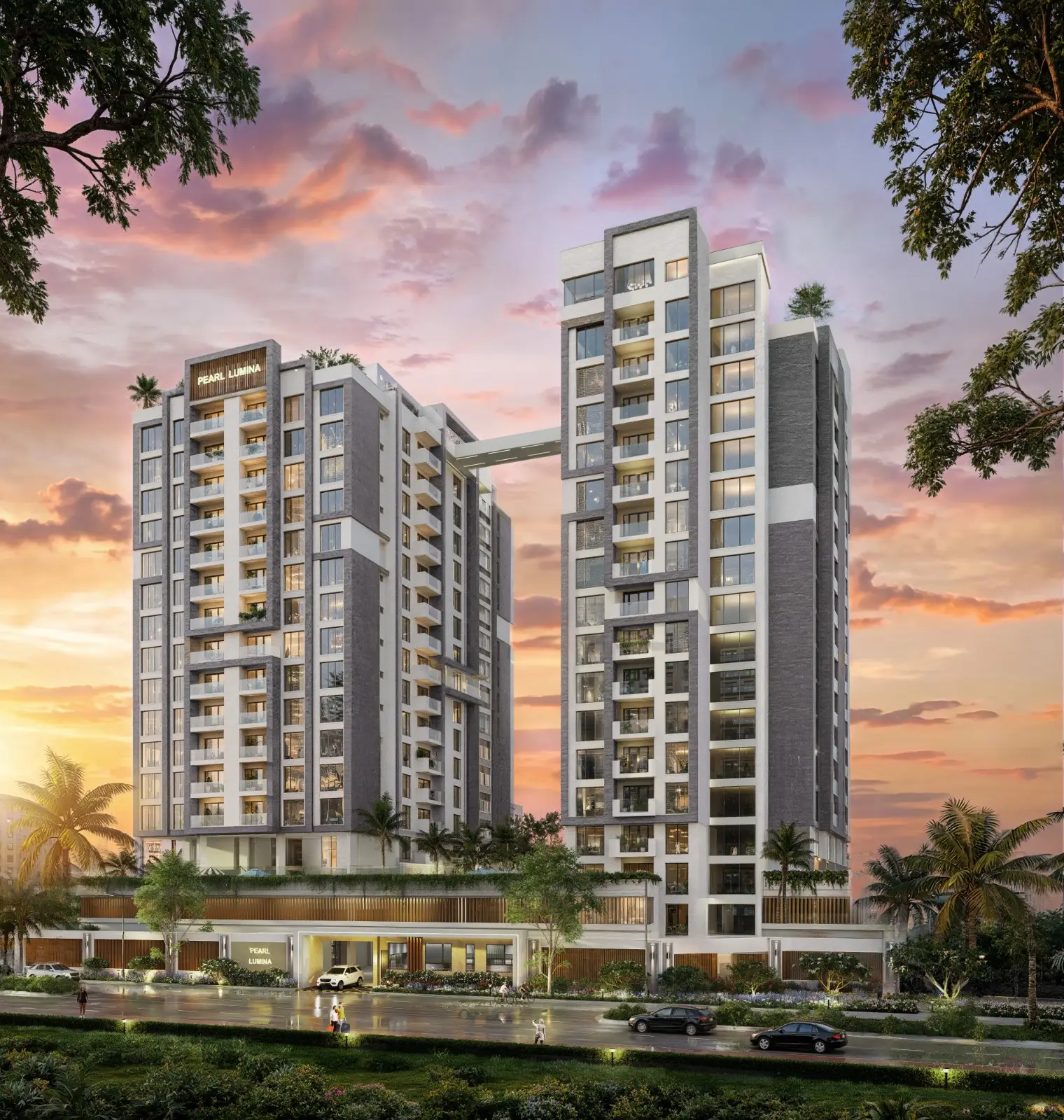 Pearl Lumina Riverside Twin Towers Pearl Lumina Riverside twin towers with signature sky bridge in Nairobi