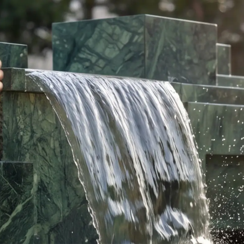Green stone water feature at Seasons Riverside Nairobi