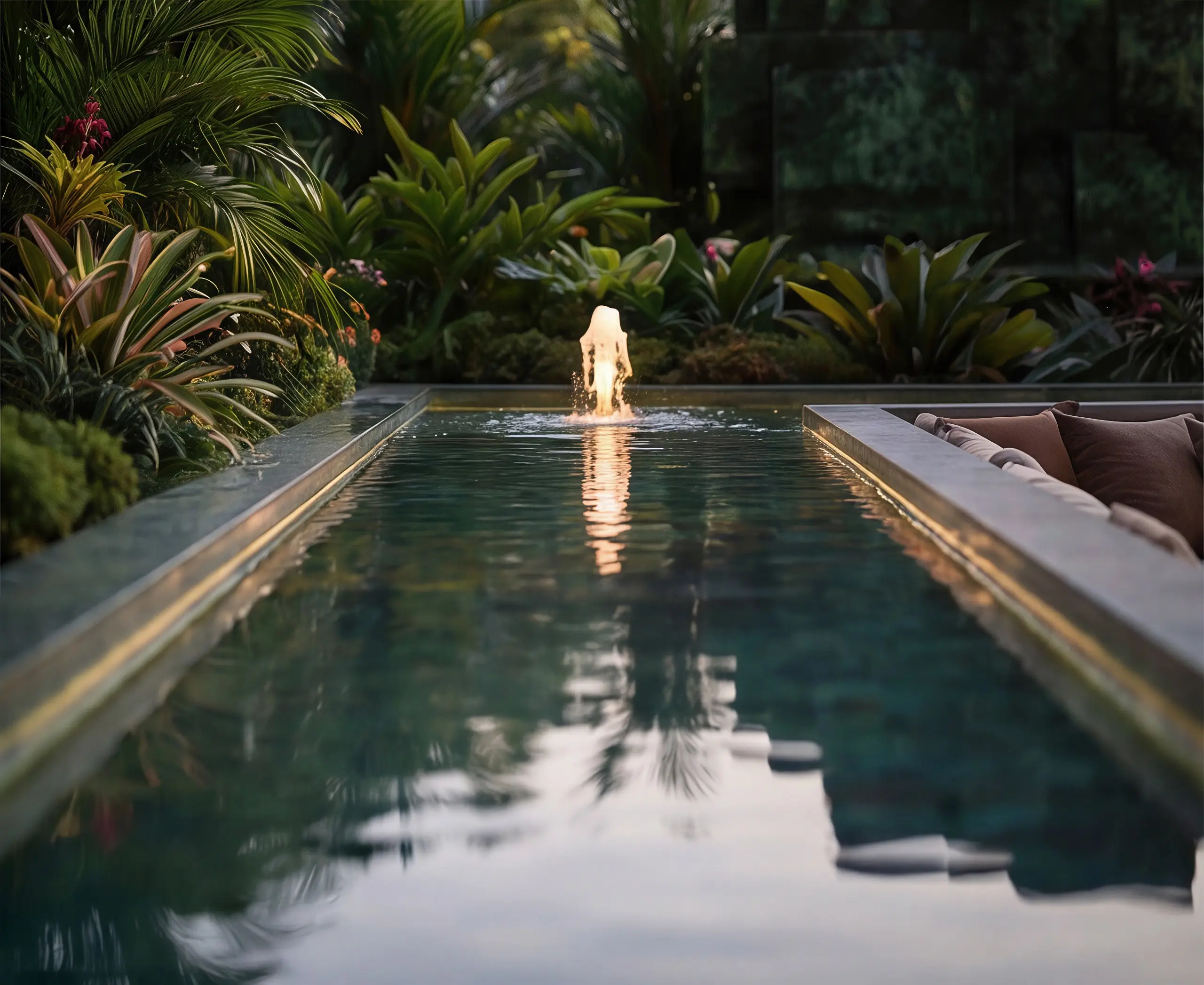 Seasons Riverside landscaped water feature and garden