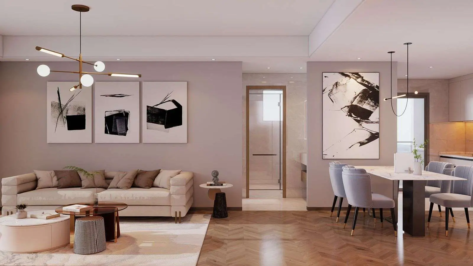 Contemporary open-plan apartment interior at Ubora Living Westlands