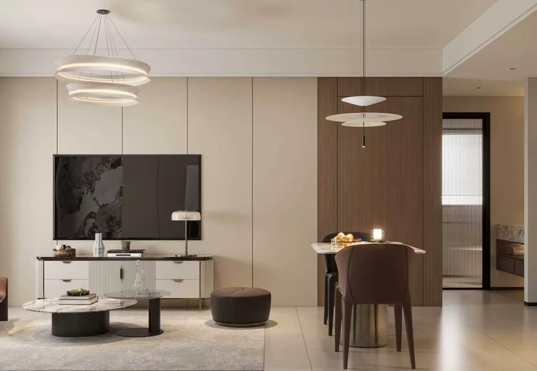 Open-plan living room and kitchen at Bahari Central Kilimani