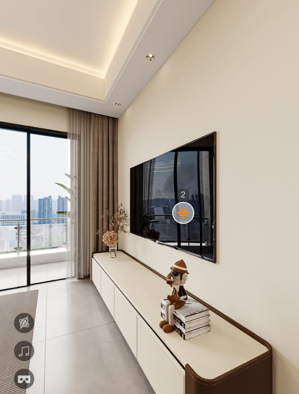 Virtual tour view of apartment living area at Bahari Central Kilimani