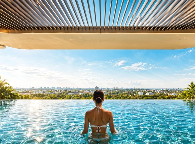 Infinity pool overlooking the Nairobi skyline at Himalaya Halo Westlands