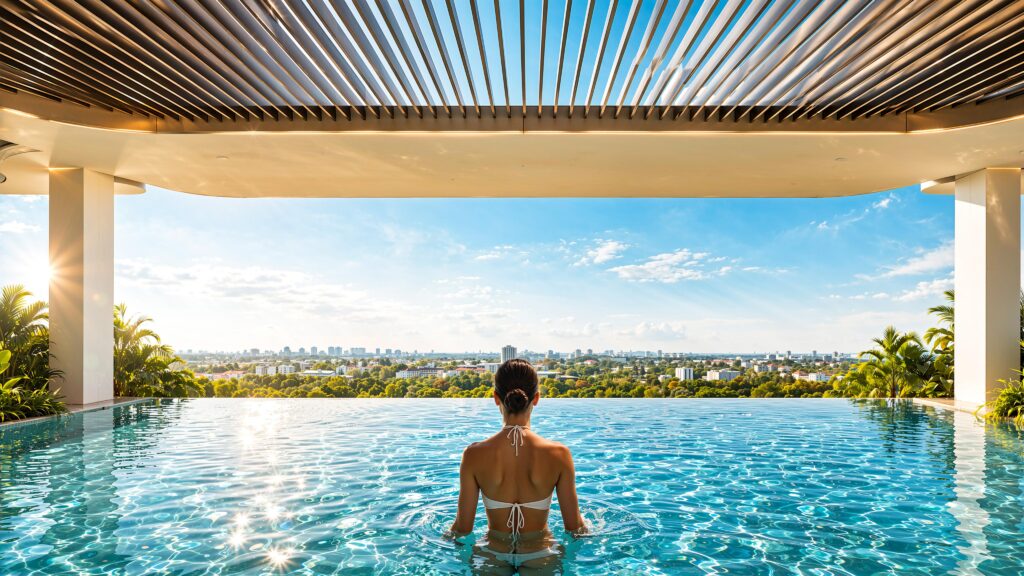 Infinity pool overlooking the Nairobi skyline at Himalaya Halo Westlands
