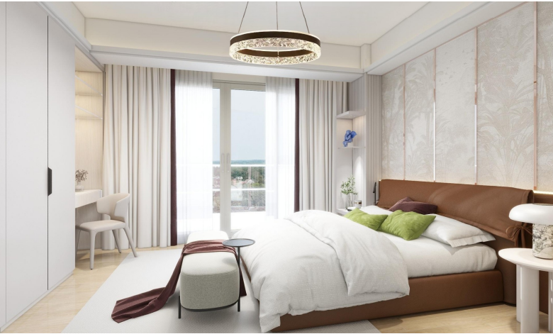 Modern bedroom with fitted wardrobes and balcony access at Modern City Apartments Kilimani