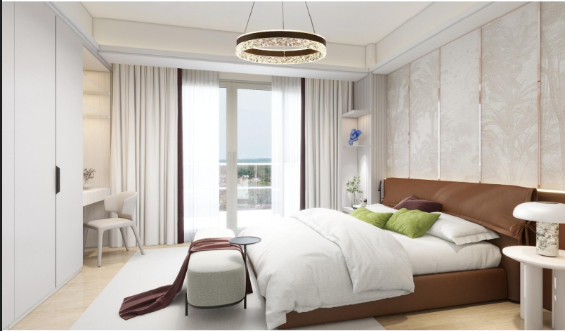 Modern bedroom with fitted wardrobes and balcony access at Modern City Apartments Kilimani