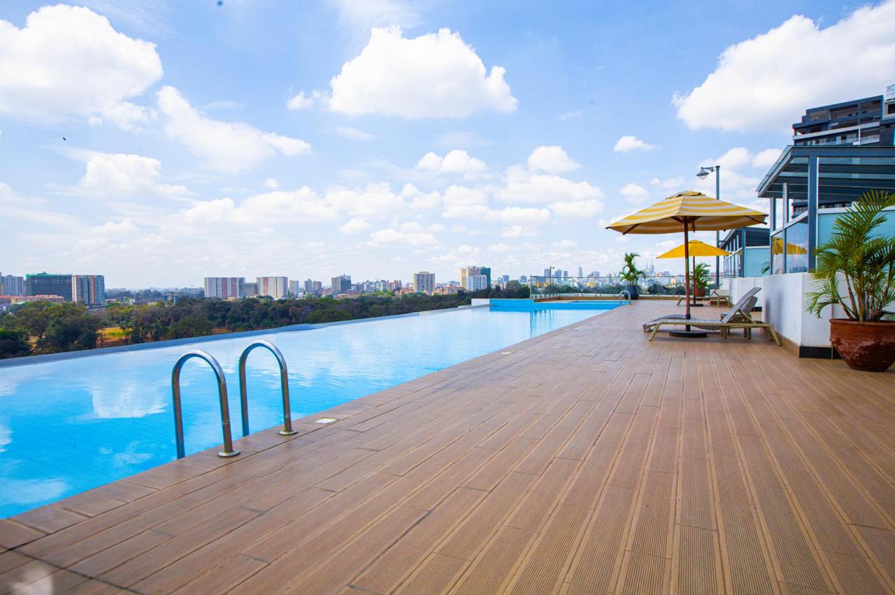 Rooftop swimming pool at a serviced 2 bedroom apartment for rent in Parklands Nairobi