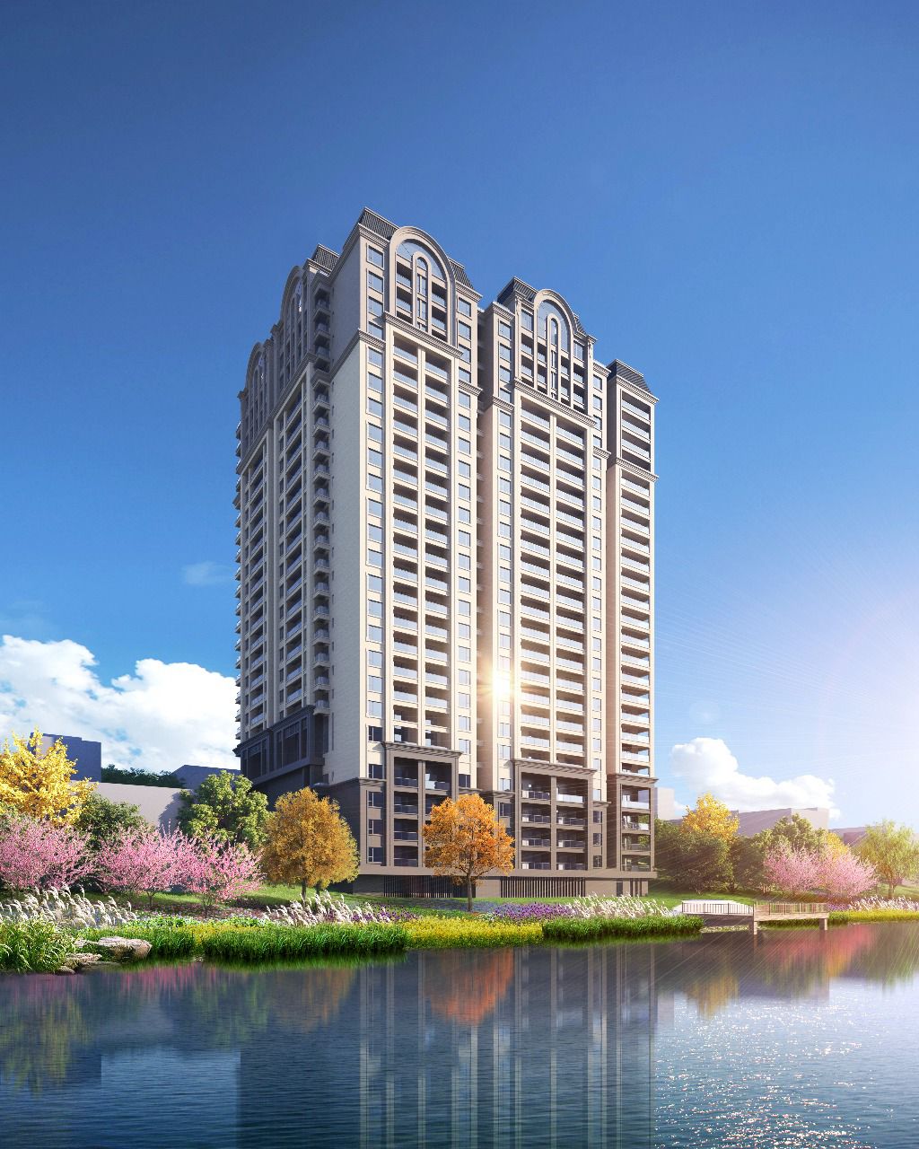 Donyo Ridge Apartments luxury residential tower exterior architectural rendering along Donyo Sabuk Avenue in Westlands, Nairobi.