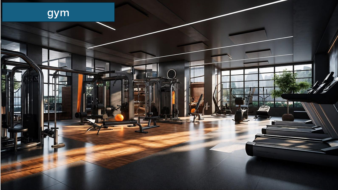 Longines Bay modern gym with treadmills, weight-training machines, cardio equipment and spacious workout areas.