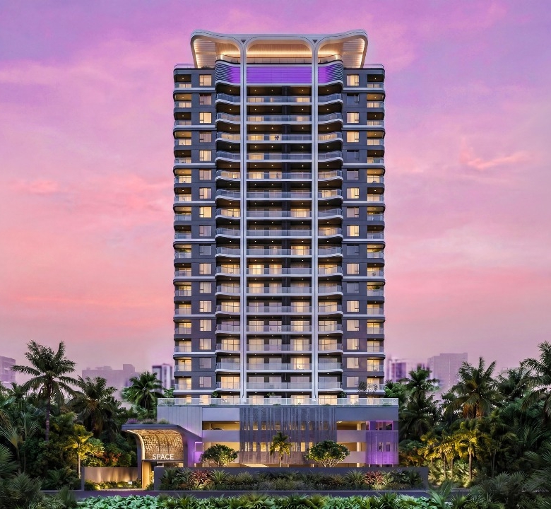 Sonder Space Residence high-rise apartments in Kileleshwa Nairobi featuring modern facade, glass balconies and landscaped entrance.