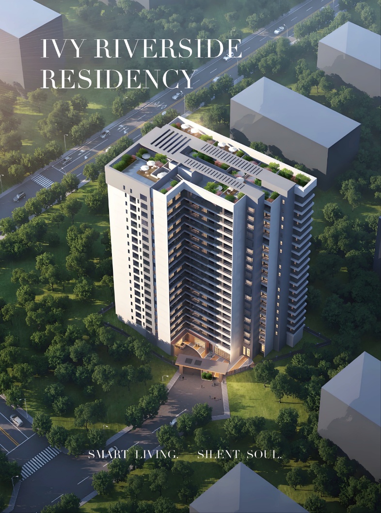 Ivy Riverside Residency modern apartment tower exterior render