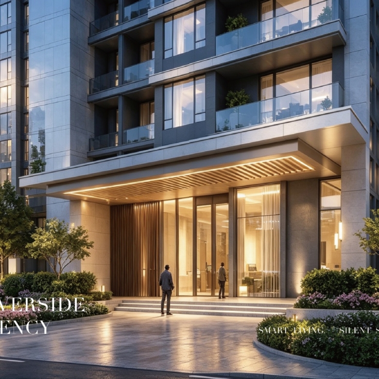 Ivy Riverside Residency apartment balconies exterior render