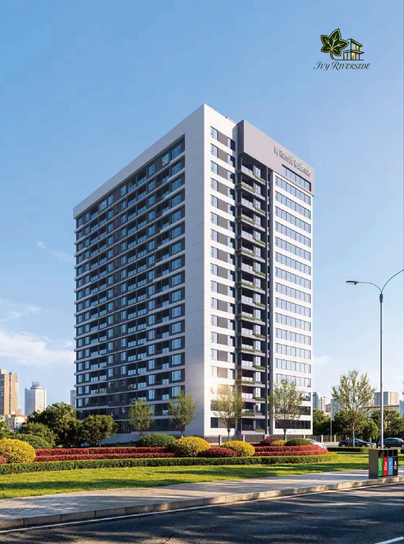 Ivy Riverside Residency apartment building street exterior render
